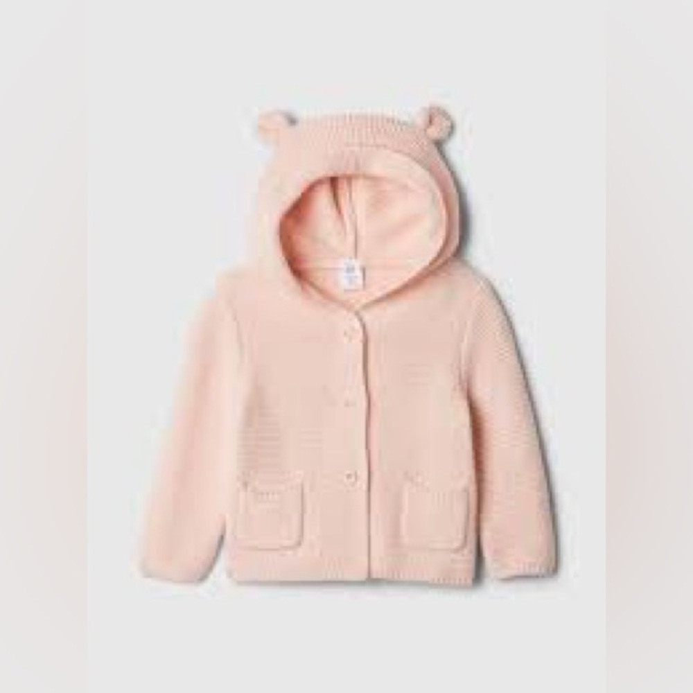 Baby Gap Bear Cardigan Hoodie 18-24 months Pink